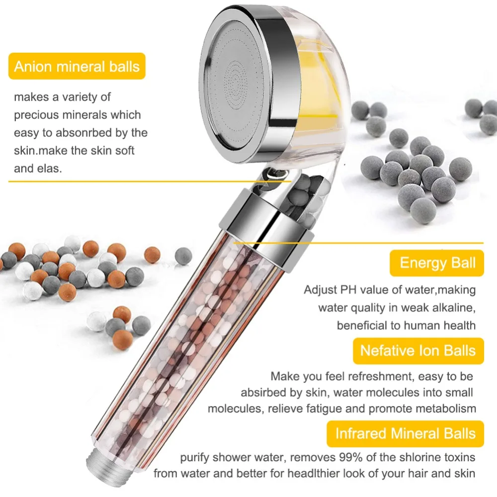 Online Filter Dusche Kopf mit 4 Ersatz Aroma Filter Bad Wasser Therapie Dusche Anion SPA Handheld Dusche Kopf Hochdruck