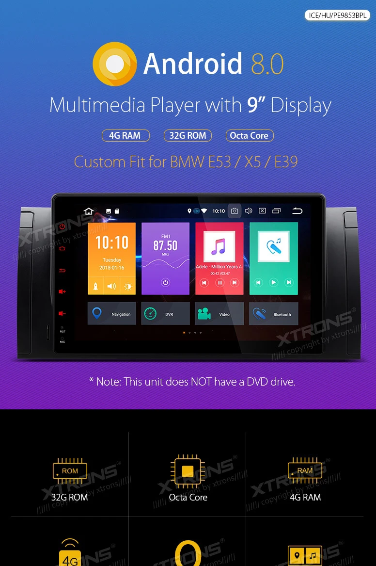 Flash Deal 9" Android 8.0 OS Car Multimedia GPS Radio for BMW X5 E53 1999-2006 & E39 M5 1999-2003 & E39 1995-2003 with 4GB RAM 32GB ROM 0