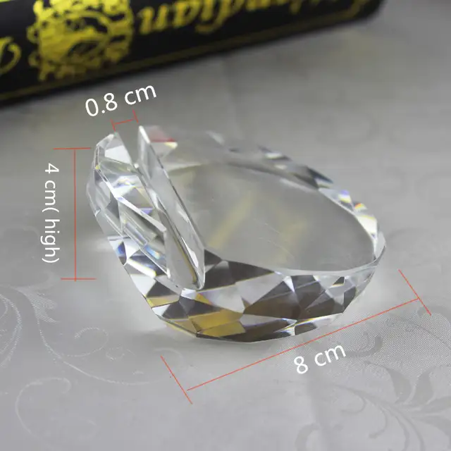 Xintou Crystal Glass Faceted Card Holder Ball Paperweight Feng