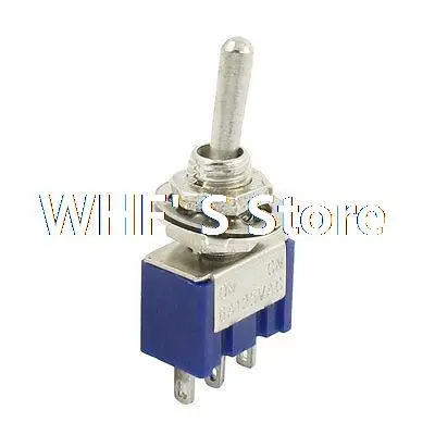 

2pcs AC125V 6A 3-Pin SPDT On/Off/On 3 Position Latching Mini Toggle Switch Blue