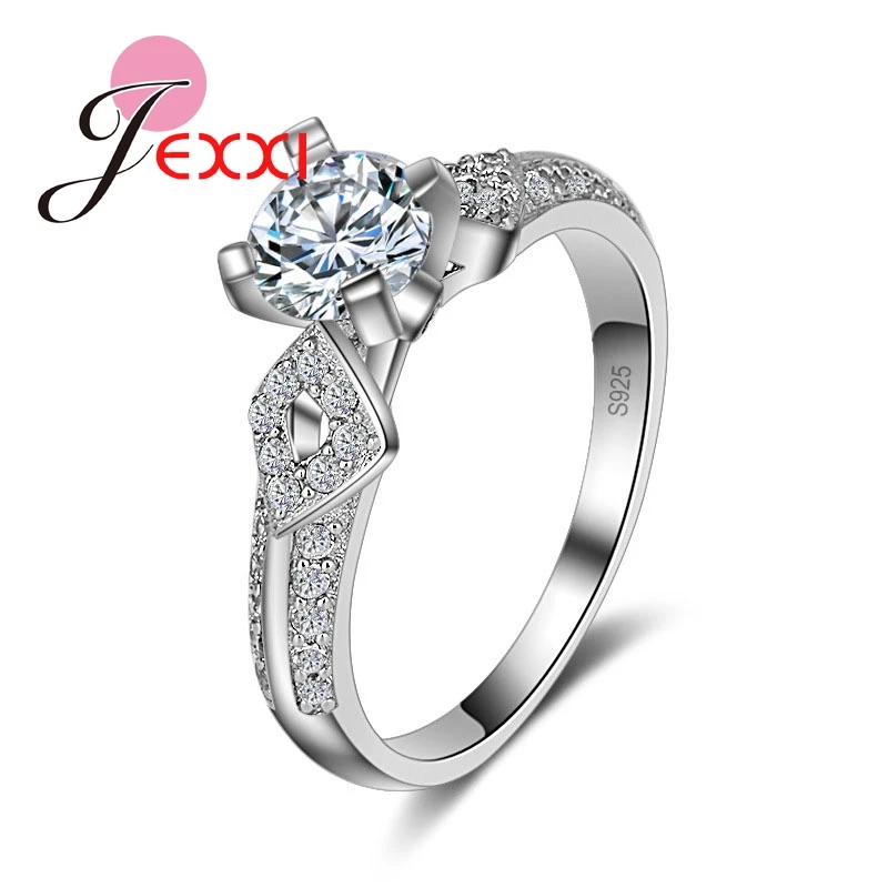 font b Luxury b font Europe Stylish Real 925 Sterling Silver Woman font b Wedding