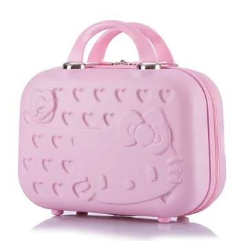 Cartoon Hello Kitty Cosmetic Case Box Hellokitty Makeup Case ABS 14Inch Cute Tourism Fashion Suitcase Luggage Maleta Valise подвеска hello kitty hnl1704chc hellokitty