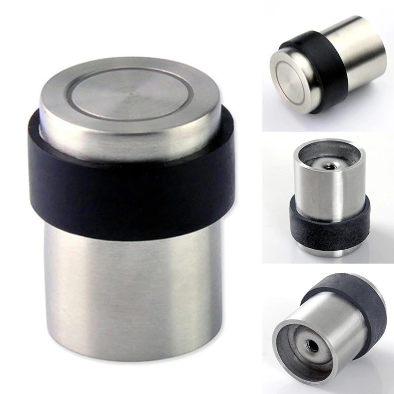 

Floor Mount Glass Door Security Protection Stainless Steel Door Stop Sling Door Stoppers With Rubber Ring
