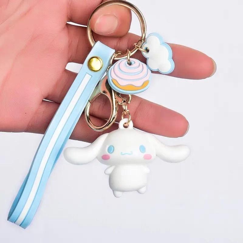 Милый мой Мелодия пудинг Cinnamoroll Собака меховой шар пушистый брелок для ключей брелок кольцо для ключей для девочек плюшевая игрушка 1 шт - Цвет: 24