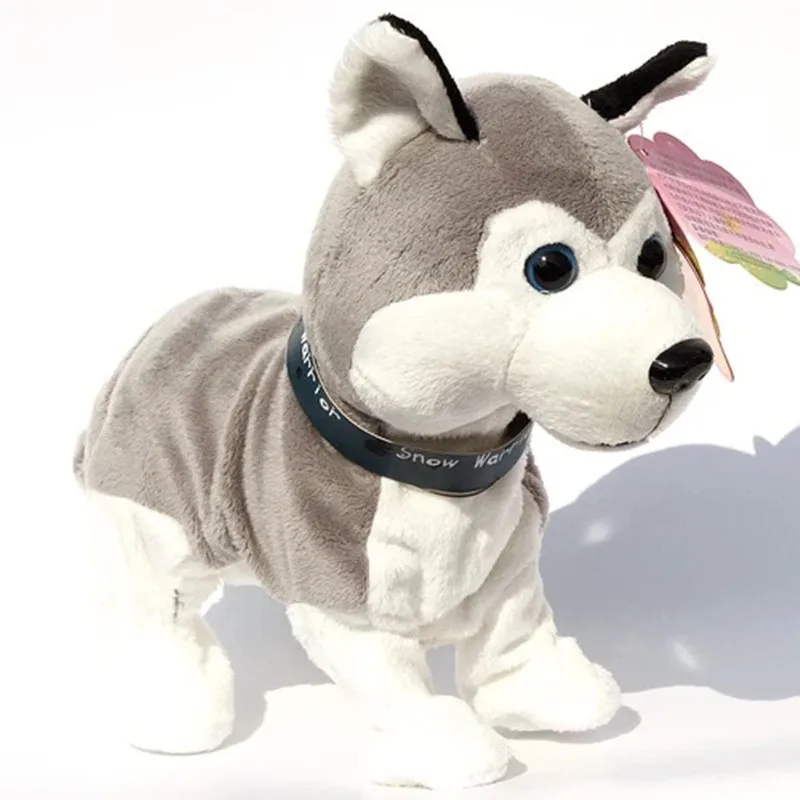 Электронные Домашние животные со звуком управления робот собаки лай стенд ходить милая интерактивная Собака Электронный Хаски Пудель игрушка «пекинес» для детей