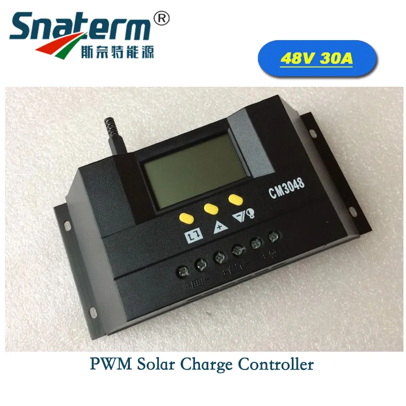 

48V 30A Solar panel Charge controller PV battery charger with LCD and Intelligent PWM charge mode with Light and timer Control