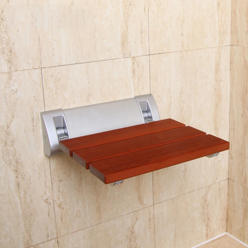 

Solid Wood Shower Seat Spacing Saving Wall mounted Relaxation Folding Bath Chair Waiting Wall Chair