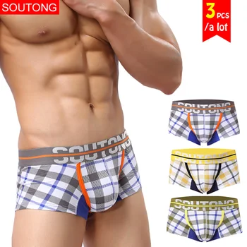 

Soutong Male Underwear 3 Pcs/lot Cotton Men Underwear Boxers Cueca Calzoncillos Hombre Underpants Underwear Men Boxers Shorts