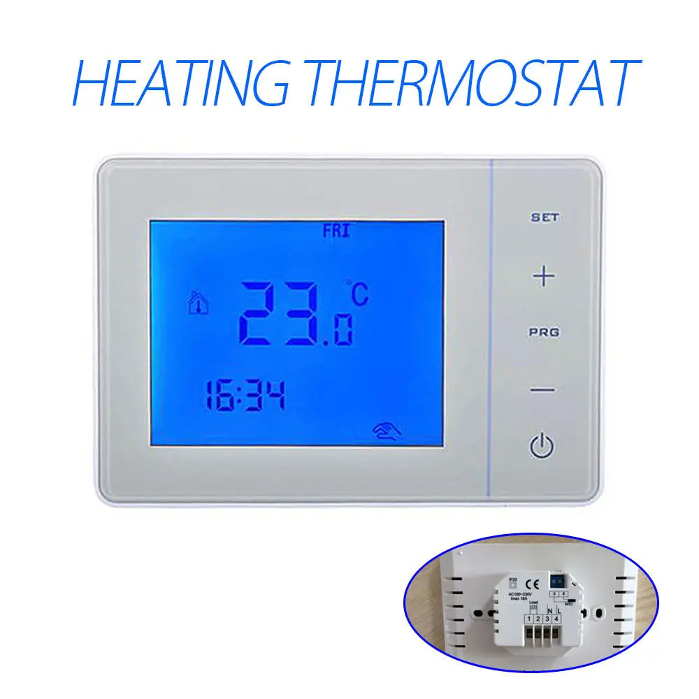 

SEESII HY01WE Programmable Underfloor Heating Thermostat LCD Touch Screen Room Temperature Controller Touch Heating Thermostat