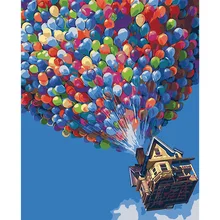 Воздушный шар пейзаж Diy цифровой холст масляная краска по номерам картины Раскраска по номерам акриловые краски по номерам наборы