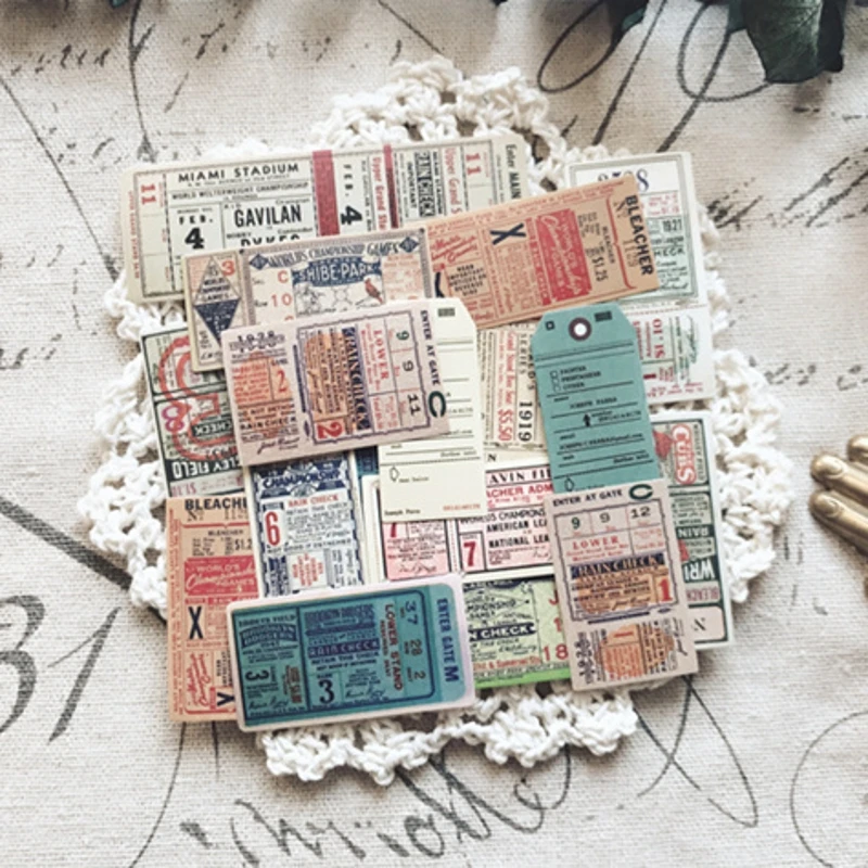 

22Pcs/Pack Vintage Ticket Map Stickers Paper for DIY Scrapbooking Planner Card Making Journal Project