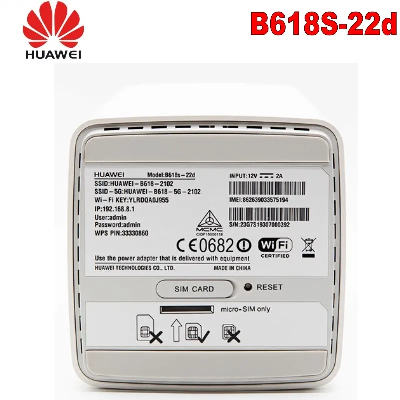 Разблокированный роутер Huawei 4G LTE B618 телефон 300 Мбит/с Мобильный Wi Fi Роутер со