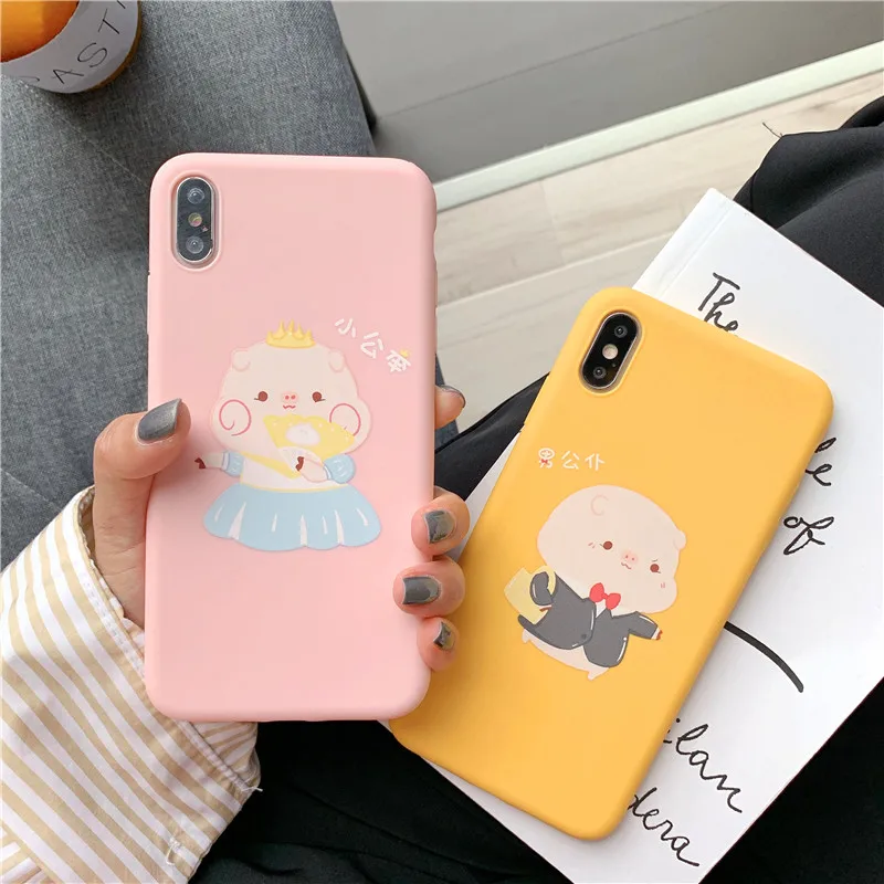 Забавный чехол для телефона с рисунком поросенка iphone X XR XS Max 6 S 7 8 plus мягкий милые