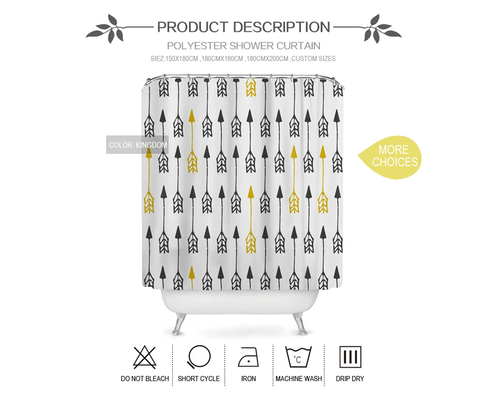 Sweetenlife тканевая занавеска для душа со стрелками, занавеска для ванной комнаты, домашний декор, ванная комната, водонепроницаемый полиэстер, 180*180 см, занавеска для ванной