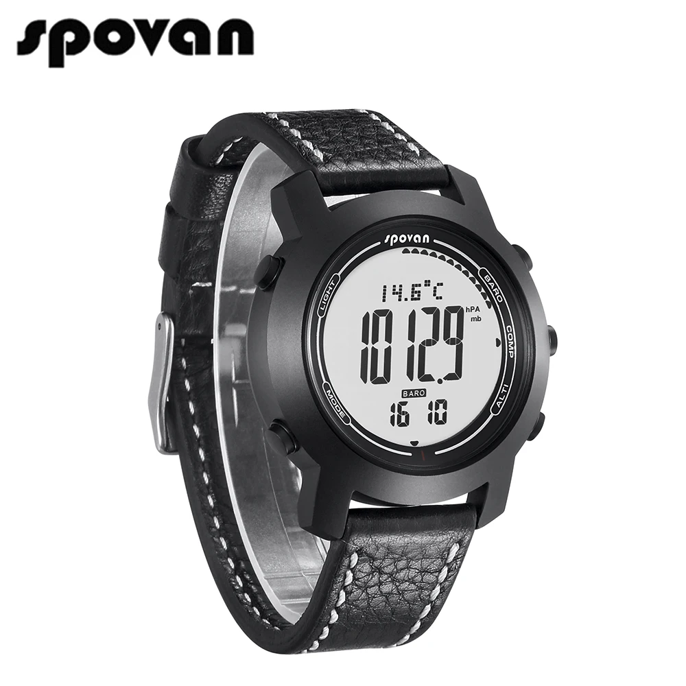 Acheter SPOVAN Mise À Jour Bravo2S Marque Hommes de Sport Montres, Véritable En Cuir Bande de Silicone, 3D Podomètre