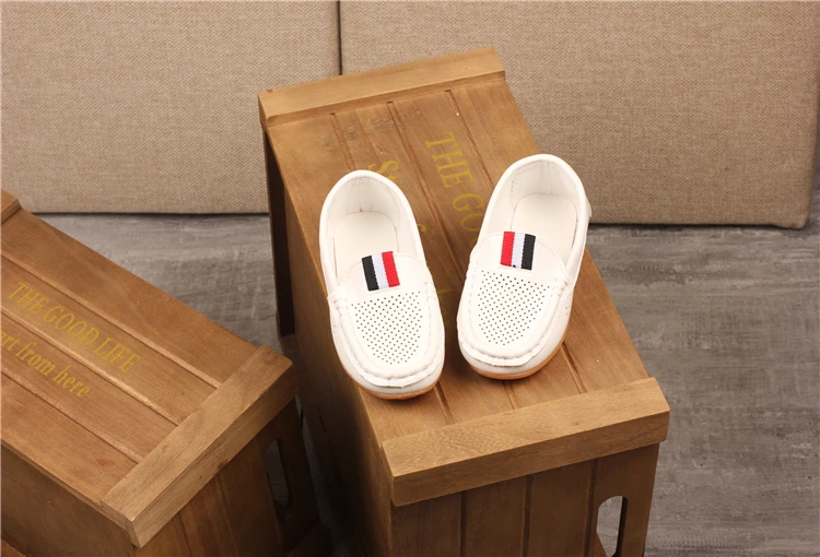 extra wide fit children's shoes JGVIKOTO New Boys Shoes Fashion Soft Flat Loafers For Toddler Boy Big Kids Sneakers Children Flats Breathable Moccasin Cut-outs children's shoes for adults