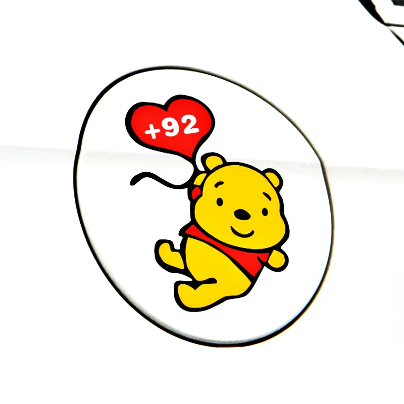 

Volkrays Car Sticker Accessories Cartoon Winnie Pooh Fuel Cap Decal Decoration for Motorcycle Golf Audi Mazda Nissan Samrt Mini