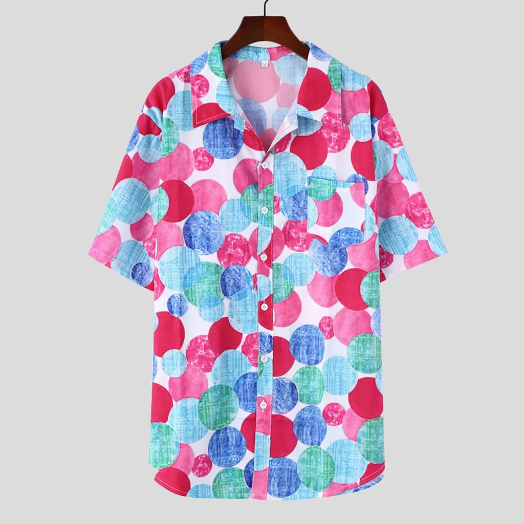 

Red Painting Hawaii Shirts Men 2019 Summer Turn-down Collar Vintage Men's Shirts Street Shirt Camisa Masculina Tuxedo Shirt