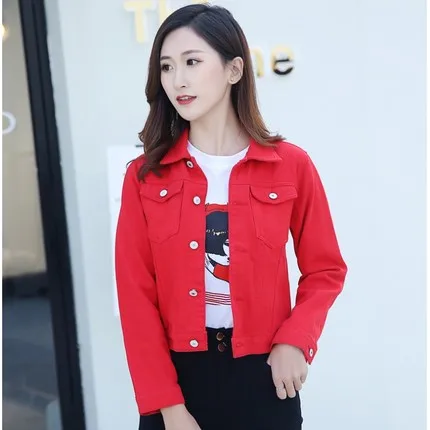 

Jeans Jacket Coats for Women 2019 Autumn Candy Color Casual Short Denim Jacket Chaqueta Mujer Casaco Jaqueta Feminina