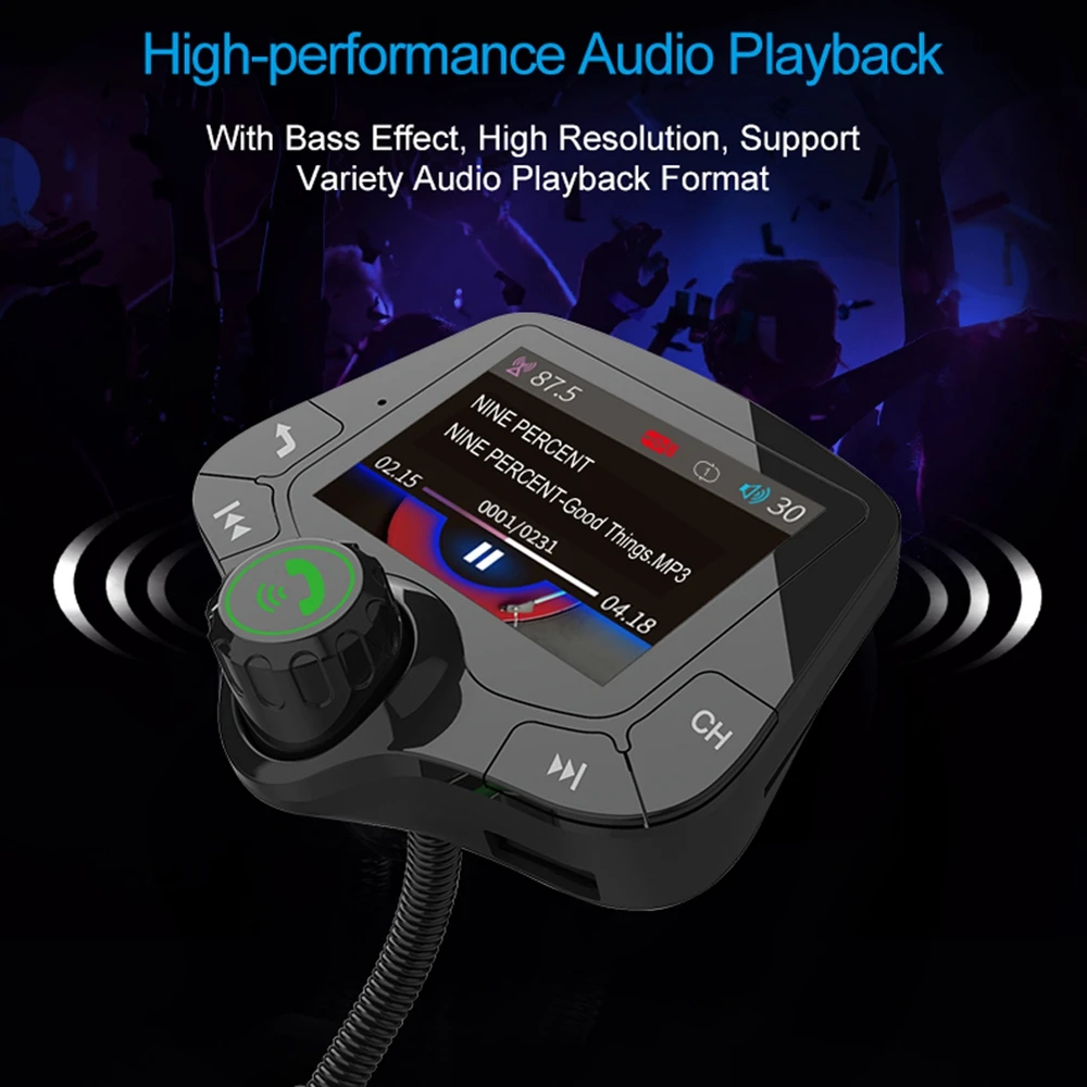 G24 HD цветной экран беспроводной автомобильный комплект Bluetooth MP3 плеер Hands free вызов