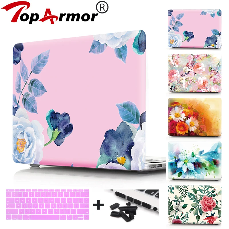 

Flower pattern Hard Case For Macbook Pro Touch bar 13 A1706 A1708 A1707 For MacBook Air 11 13 Pro Retina 12 inch Laptop shell