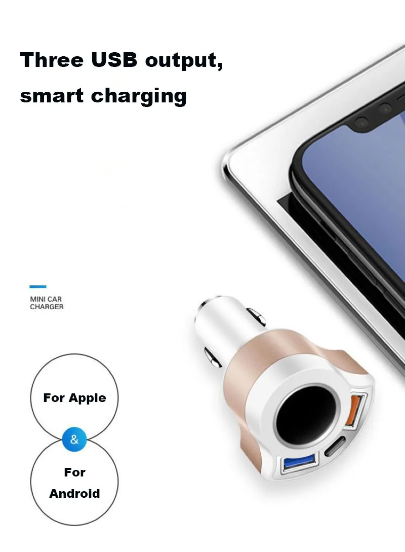 Автомобильное зарядное устройство с двумя USB портами QC3.0A|Зажигалка| |