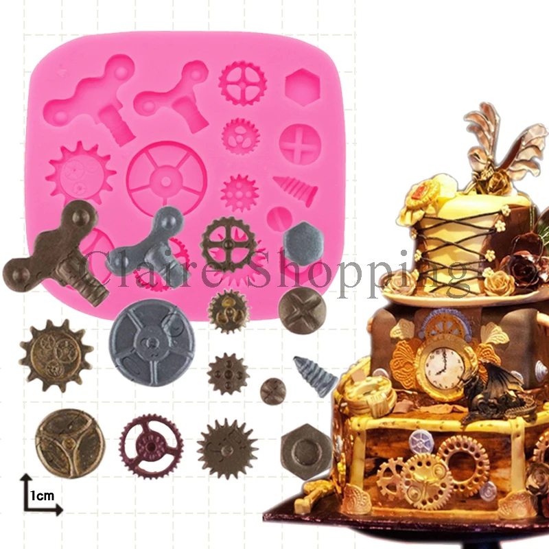 

Yueyue Sugarcraft Steam Punk silicone cake mold fondant mold cake decorating tools chocolate gum paste mold clay mold soap mould