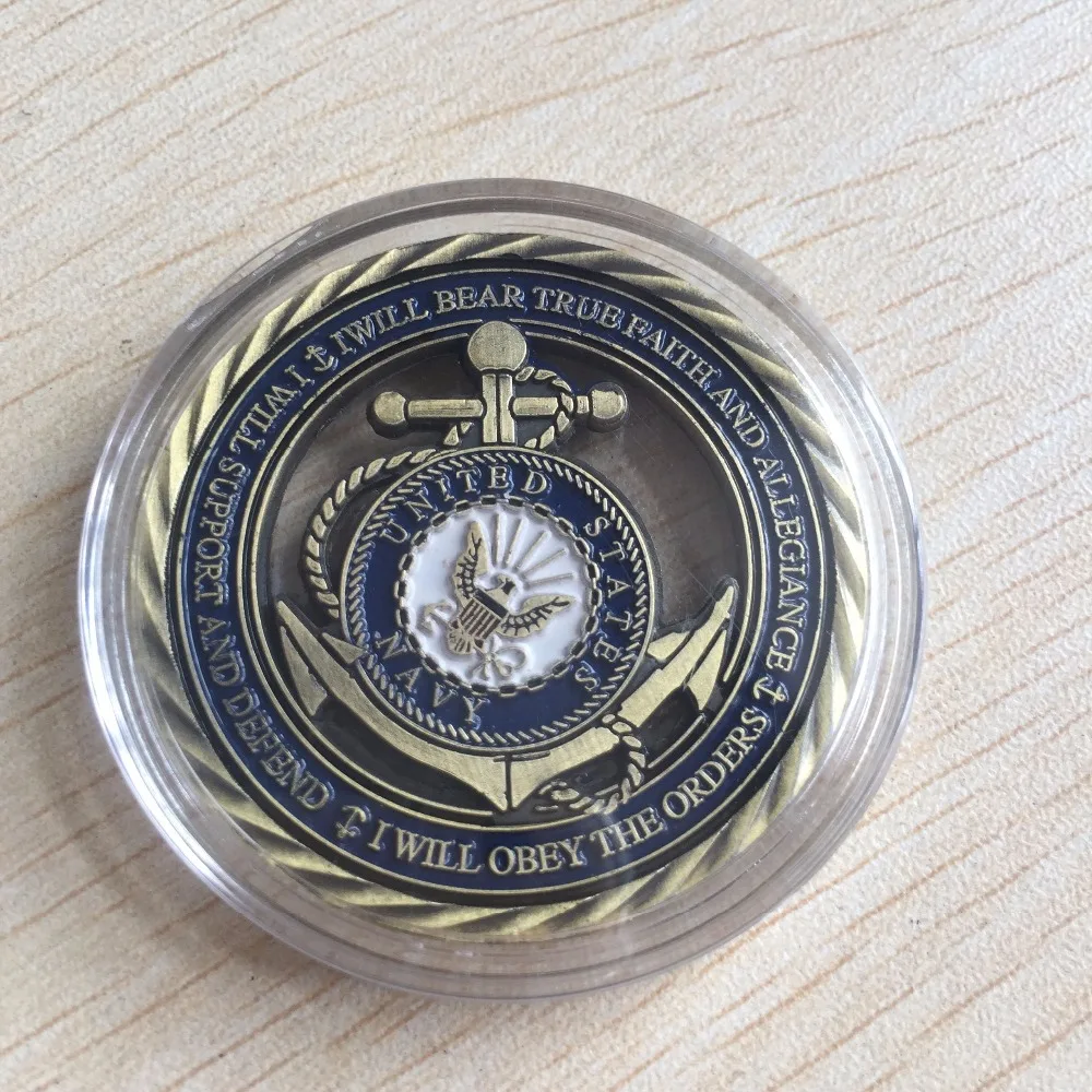 U-s-Navy Core Values USN Challenge Coin, пустотелая монета сувенир