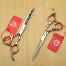 1009Z 6,0 ''17,5 см фиолетовый дракон Топ QALITY Парикмахерские ножницы Серебристые Парикмахерские ножницы Thinning ножницы для волос