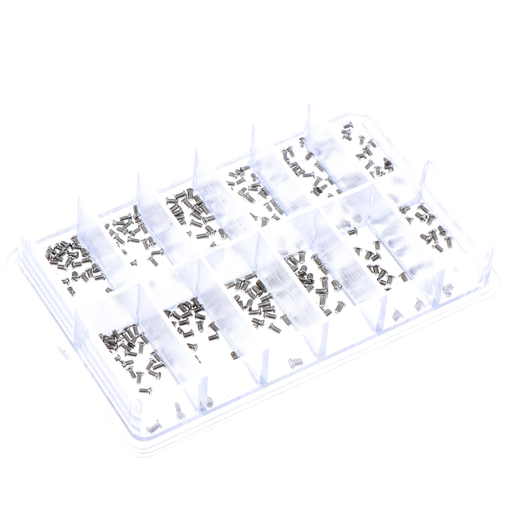 Stainless Steel Assorted 12 Size for Eyeglass Glasses Watch Screw Repair Parts for Watchmaker Supplies
