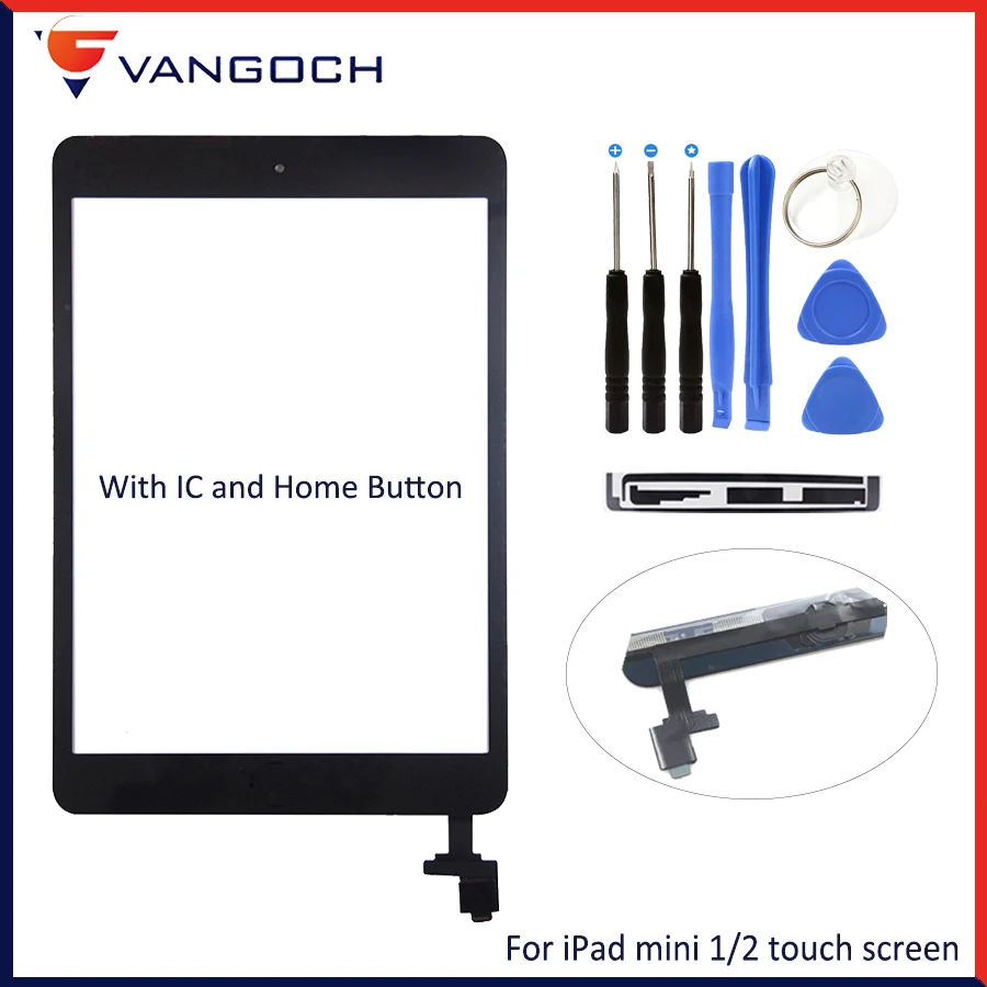

Original Quality Touch Screen For iPad mini 1 2 3 Digitizer Front Display Glass Assembly Replacement With Home Button Adhesive