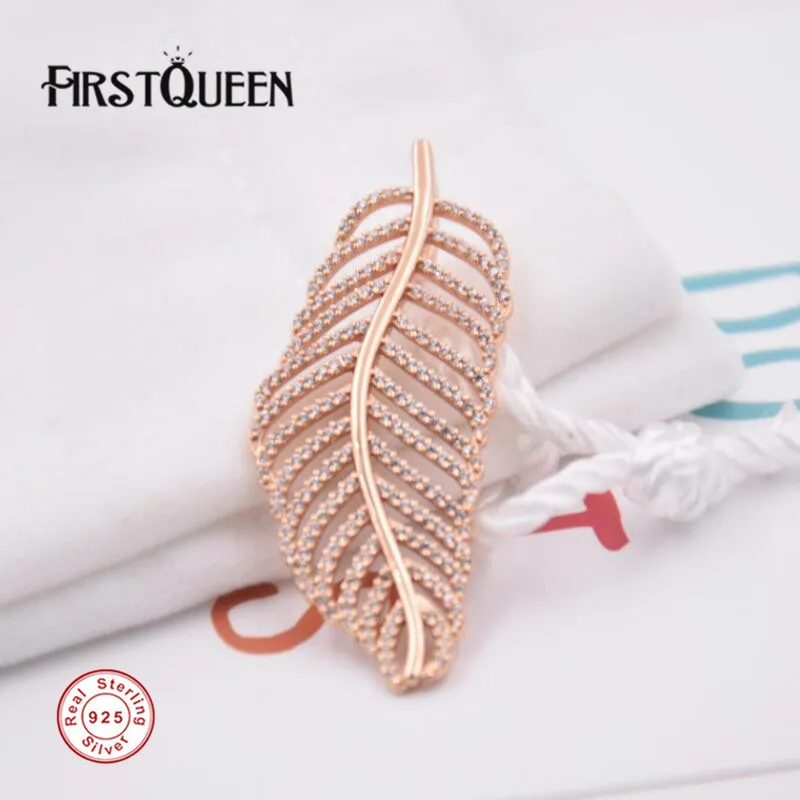 

FirstQueen Rose Gold Light As A Feather Pendant For Jewelry Making 925 Sterling Silver Jewelry