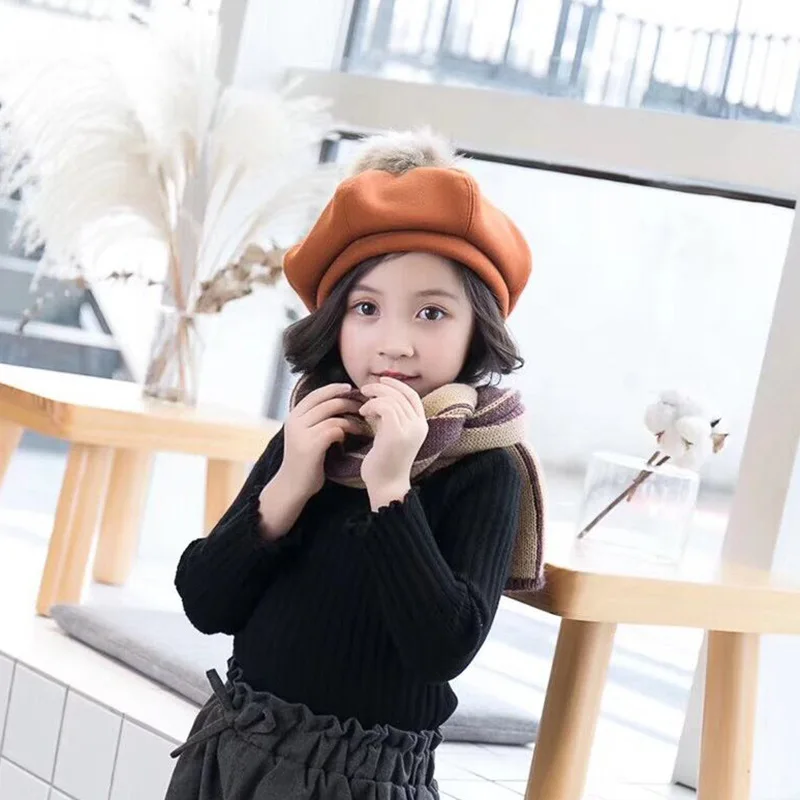 2018 New Pompom caps Girl Autumn Winter Knitted Newsboy Cap Casual Solid Color Octagonal Female Bonia Hats Gorras |