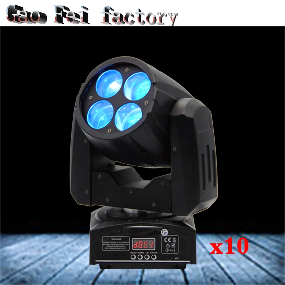 

10pcs/lot 4x10w Beam Light 14/16 DMX Channel Moving Head Light DJ /Bar /Party /Show /Stage Light LED Stage Machine