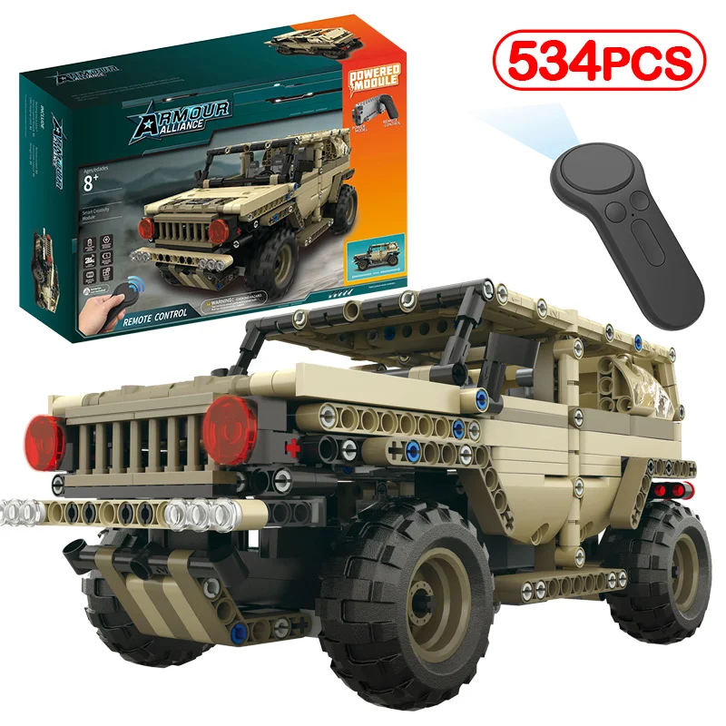 

LegoINGLY Military Remote Control Armed Tank German Ww2 Army Hummer Building Blocks Technic Brick Electric Motor RC Kits Kid Toy