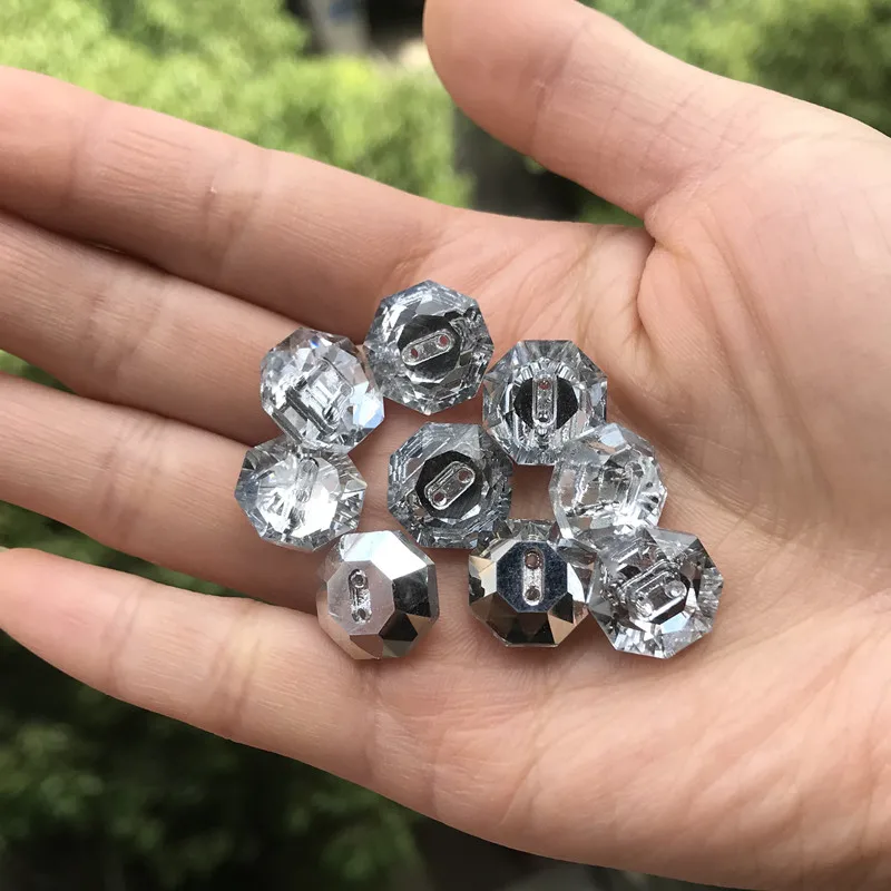 20pcs High-grade Bright Crystal gemstone buttons Sewing for shirt glass garments Accessories 13mm | Дом и сад
