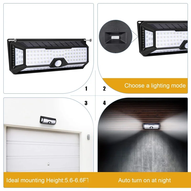 Jardim à Prova Solares ao ar Sensor de Movimento Led para Exterior Solar Nova Ip65 Dwaterproof Água Luzes Livre Pir Lâmpada Lampada 136 Led Luz 6 jardim à prova dwaterproof água luzes solares