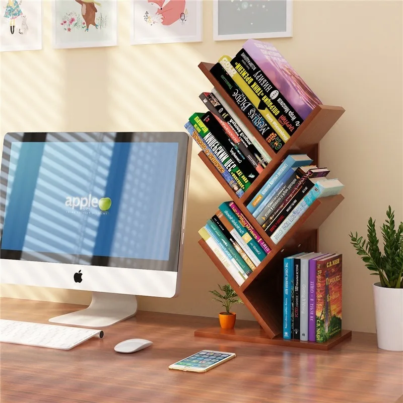 بسيطة الحديثة شجرة شكل رف طالب خزانة الطابق متعددة طبقة الإبداعية مستقرة رف كتب سعة كبيرة