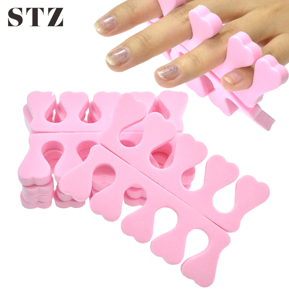 STZ 2pcs Soft Foam Sponge Toe Separators Finger Dividers Nail Art Tools