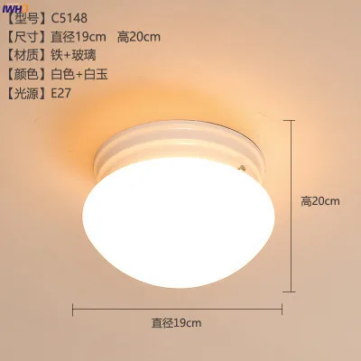 IWHD скандинавский винтажный стеклянный светодиодный потолочный светильник для кухни, прихожей, балкона, крыльца, ретро потолочный светильник, светодиодный потолочный светильник, Lamparas De Techo - Цвет корпуса: 1