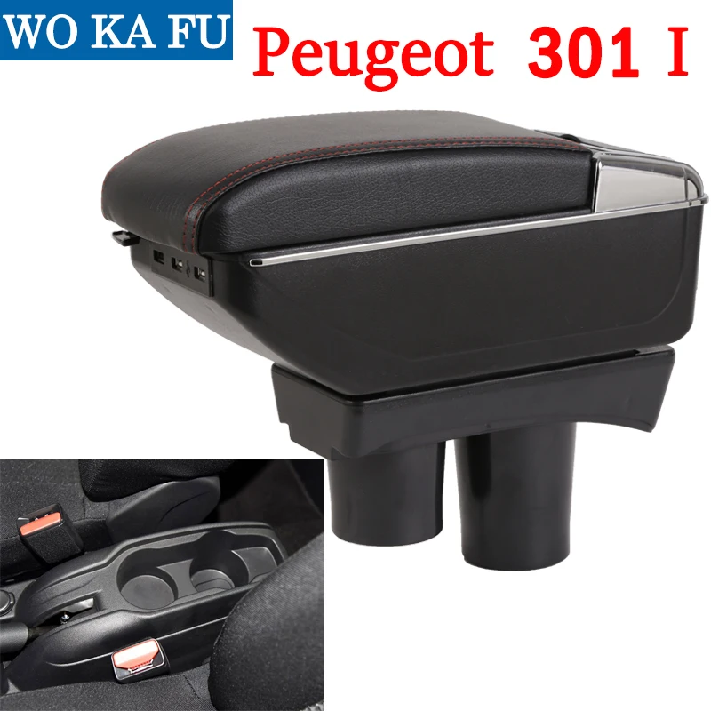 

for Peugeot 301 mirage armrest box universal car center console caja modification accessories double raised with USB