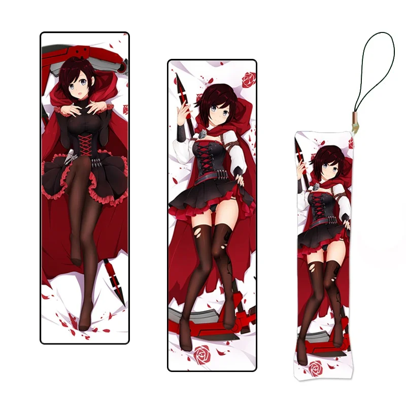 

HOT Japanese Anime RWBY Ruby Rose Mini Dakimakura Keychain Pillow Hanging Ornament Phone Strap