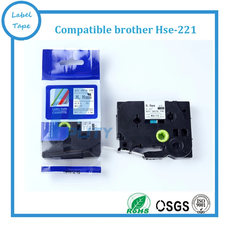 

Free shipping 3 pcs/lot Compatible Brother HSe heat shrink tape cartridge HSe-221 8.8mmx1.5m HSe221 tape for cabel mark