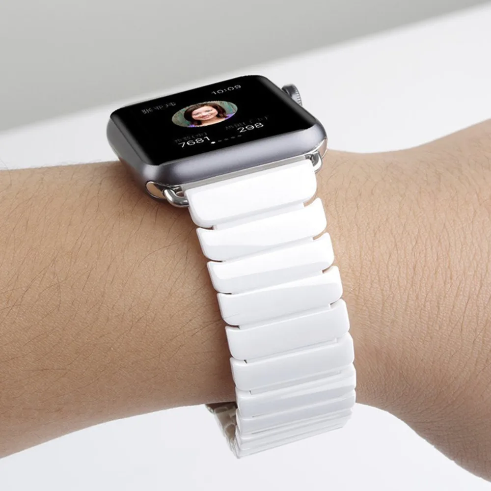 Ремешок керамический для Apple Watch Band 42 мм/38 мм звеньевой браслет iwatch i series 5 4 3 2