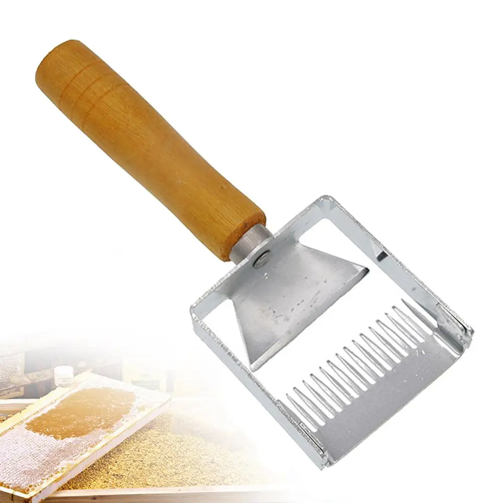 

Pokich Stainless Steel Bee Hive Uncapping Honey Fork Scraper Shovel Straight Needles Beekeeping Tool