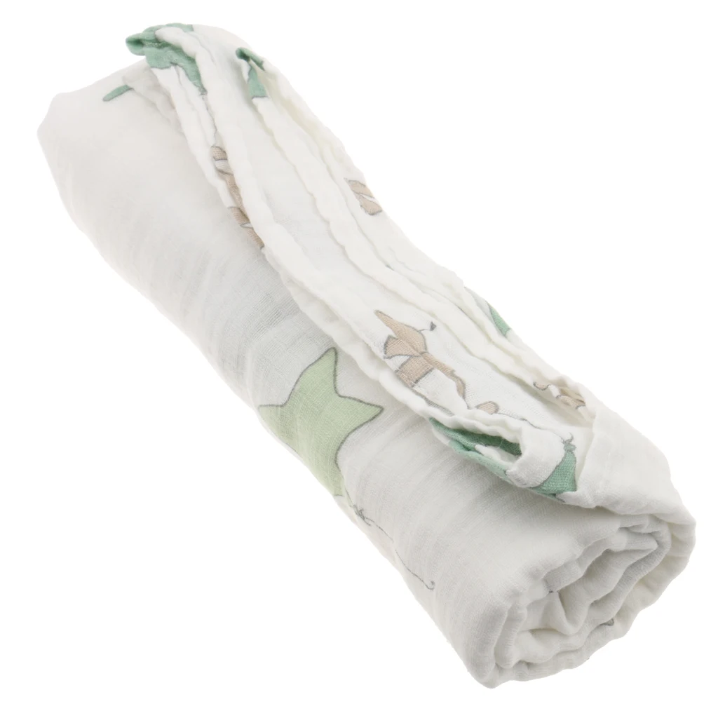 One Piece Muslin Cotton Blanket Infant Baby Bedding Blanket Swaddle Bath Towel Stars for Buggy Pram Car Seat Sling Cot Crib