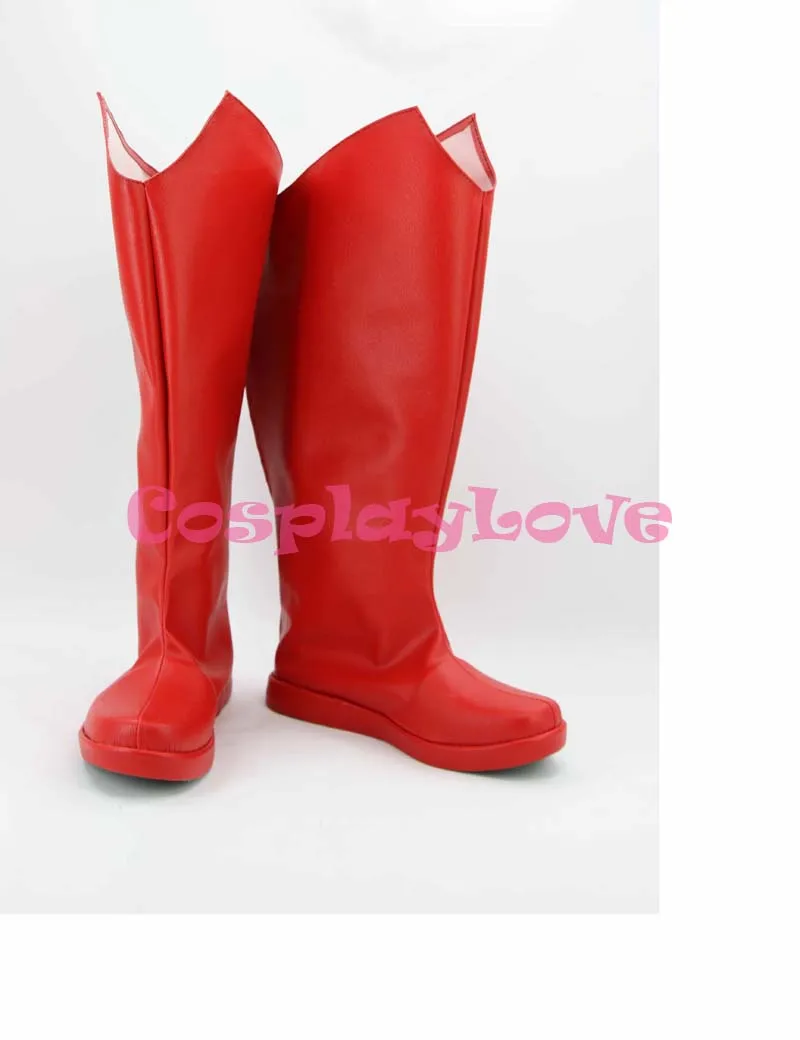 

Newest Custom Made American Movie The Incredibles Bota PU Leather Red Cosplay Shoes Long Boots For Halloween