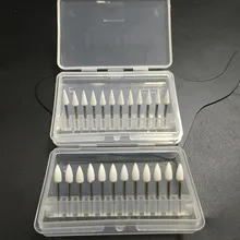 12 шт./упак. стоматологический Полировочный камень фарфоровая Смола шлифовка наконечникка для бормашины боры FG конус пламя белый камень Инструменты отбеливание зубов