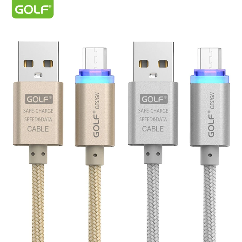 GOLF Smart Светодиодный Micro USB кабель для зарядки и передачи данных для huawei mate 8 Honor 6 Android телефон зарядное устройство плетеный кабель для samsung S7 LG V10