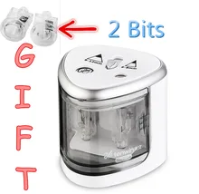 2019 TENWIN Electronic Pencil Sharpener Creative Fashion Student Two Holes Electric Pencil Sharpener Apply To 6-8mm And 9-12mm
